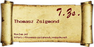 Thomasz Zsigmond névjegykártya