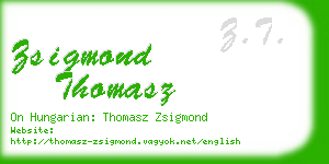 zsigmond thomasz business card